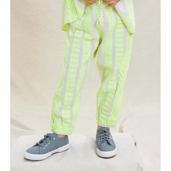 Anthropologie Devotion Twins Petra Embroidered Pants Lime White Girls 10 12 NWT - Picture 6 of 6